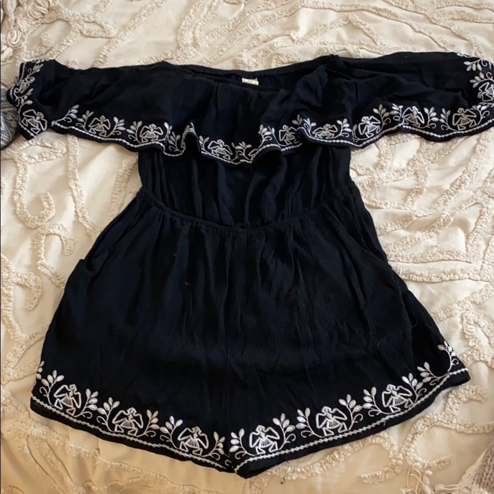 Black off the shoulder romper